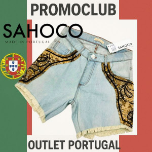 Дамски панталони Sahoco с имитация на змийска кожа, 100% памук, размер S, Португалия